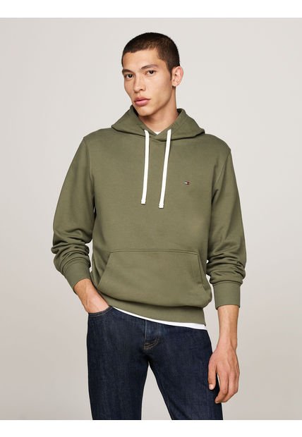 Polerón Hoodie Con Logo Bordado Verde Tommy Hilfiger