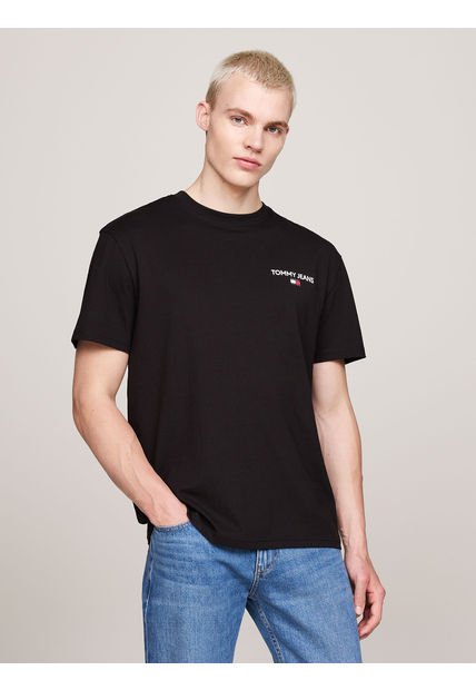 Polera Con Logo En La Espalda Negro Tommy Hilfiger