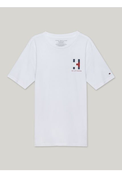 Polera De Niño Con Logo Blanco Tommy Hilfiger