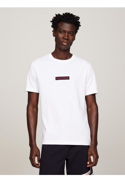 Polera Con Logo Monotype Blanco Tommy Hilfiger