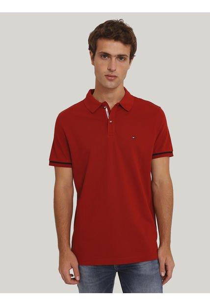 Polo Under Placket Regular Fit Rojo Tommy Hilfiger