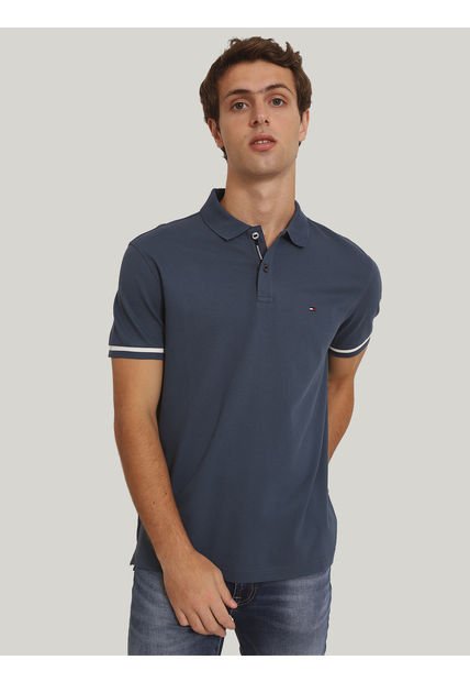 Polo Under Placket Regular Fit Azul Tommy Hilfiger