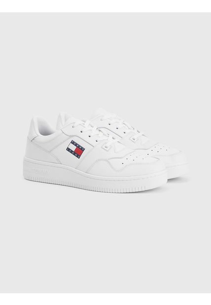 Zapatilla Sport Retro De Cuero Blanco Tommy Hilfiger