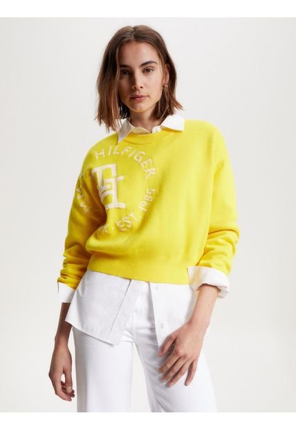 Sweater Exploded Graphic Monogram Amarillo Tommy Hilfiger - Compra ...