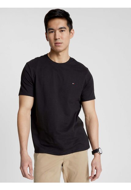 Polera Essential Cotton C-Neck Slim Fit Negro Tommy Hilfiger