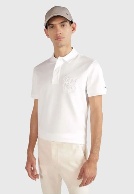 Polo Regular Fit Con Logo Monogram Blanco Tommy Hilfiger