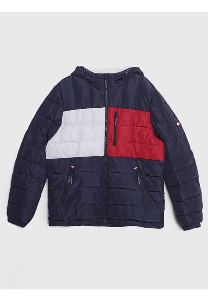 Parka Hoodie Quilted Con Logo Multicolor Tommy Hilfiger