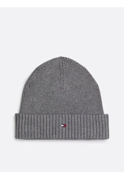 Gorro Solid Con Logo Gris Tommy Hilfiger