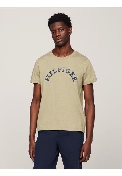 Polera Logo Arqueado Regular Fit Café Tommy Hilfiger