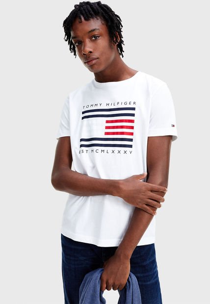 Polera Tommy Hilfiger Mc Blanco Calce Regular Compra Ahora Dafiti Chile