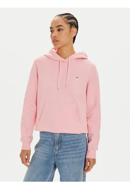 Polerón Hoodie Flag Logo Rosado Tommy Hilfiger