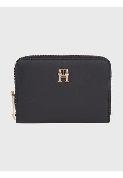 Billetera Pequeña Con Logo Negro Tommy Hilfiger