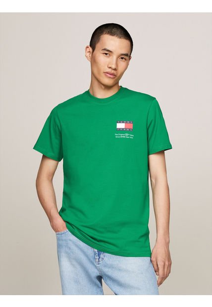 Polera Essential Con Logo Verde Tommy Hilfiger