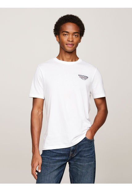 Polera Global Stripe Con Logo Blanco Tommy Hilfiger