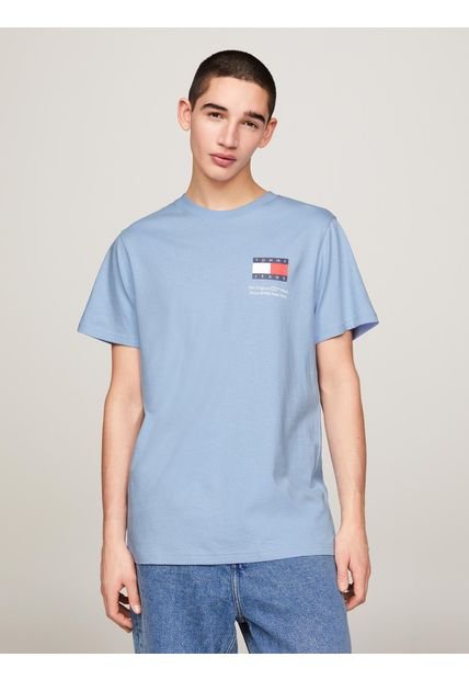 Polera Essential Con Logo Celeste Tommy Hilfiger