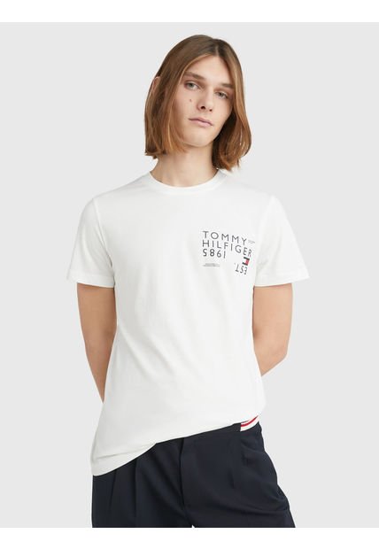 Polera Brand Love Back Slim Fit Blanco Tommy Hilfiger