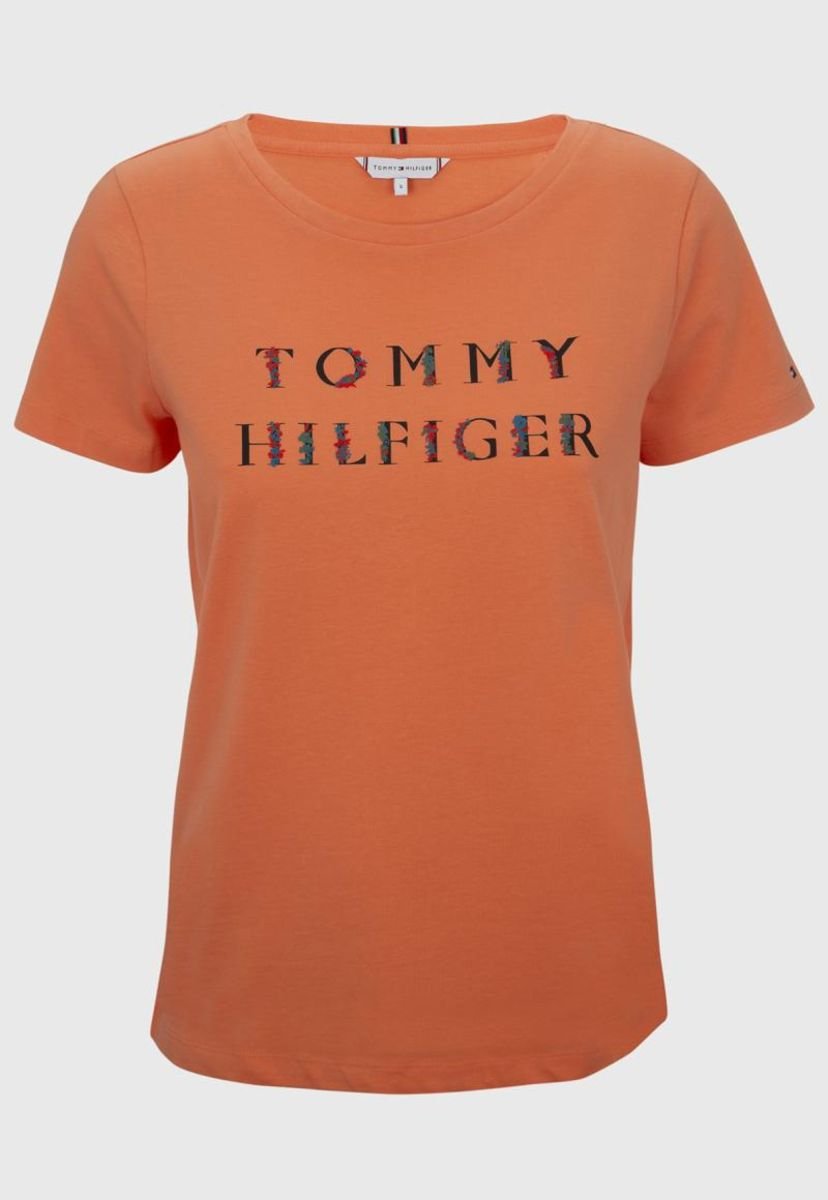 Polera Logo De Flores Naranjo Tommy Hilfiger Compra Ahora Dafiti Chile