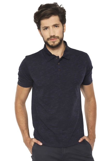 Polera M/C Polo Y/D Azul Onmen Design by Tricot - Calce Regular