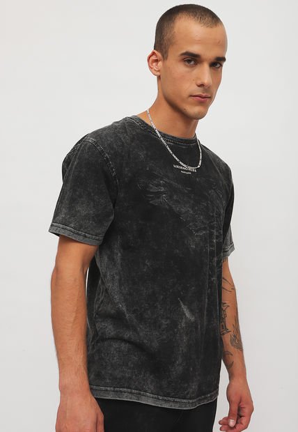 Polera U Esenciales Oversized Washed Negro - Calce Oversize