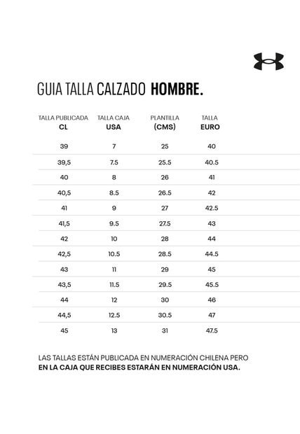 Tallas under armour hombre on sale