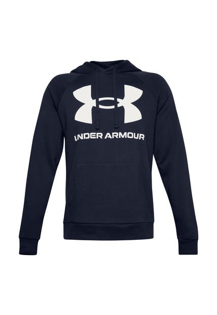 Polerón Training Rival Fleece Big Logo Azul Hombre Under Armour