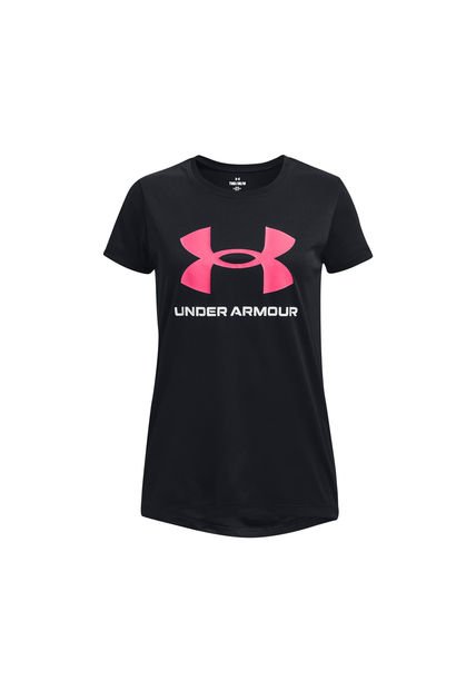 Polera M/C Traintech™ Twist Arch Negro Niña Under Armour