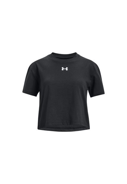 Polera Manga Corta Crop Sportst Niña Negro Under Armour