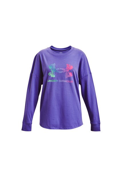 Polera M/L Niña Grvy Grdient Logo Morado Under Armour