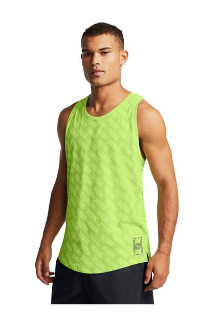 Polera Sin Manga Run Anywhere Hombre Verde Under Armour