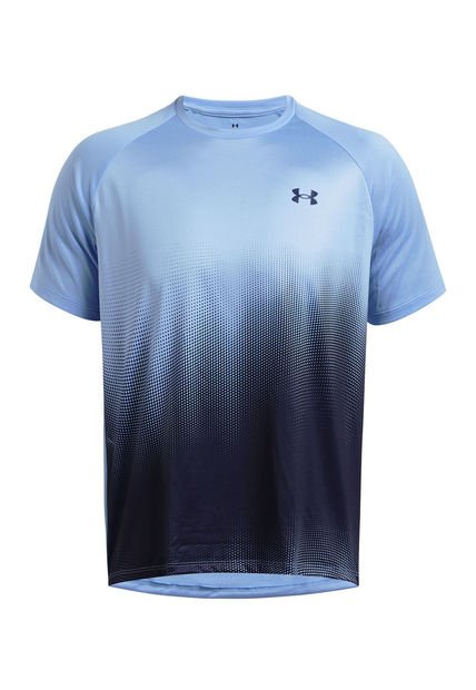 Polera Manga Corta Tech Fade Hombre Azul Under Armour