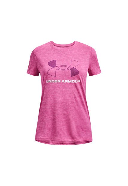 Polera Manga Corta Big Logo T Niña Rosado Under Armour