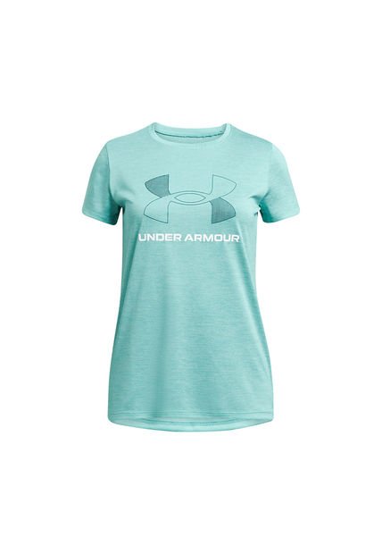 Polera Manga Corta Big Logo Tst Niña Verde Under Armour