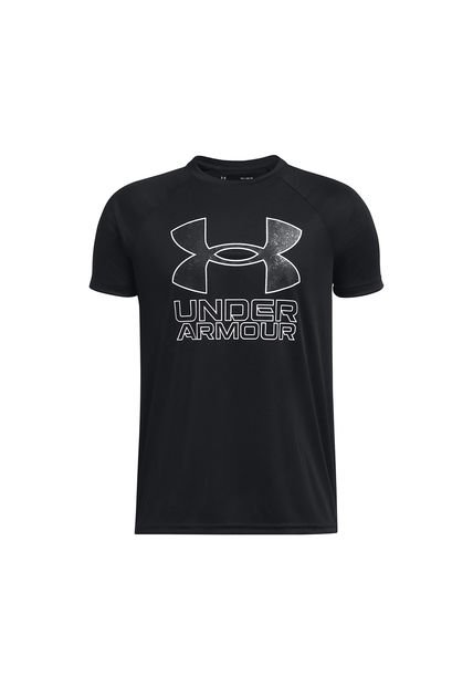 Polera Manga Corta UA Tech Para Niño Negro Under Armour