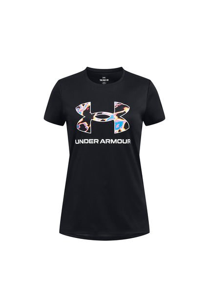 Polera Manga Corta UA Tech Para Niña Negro Under Armour