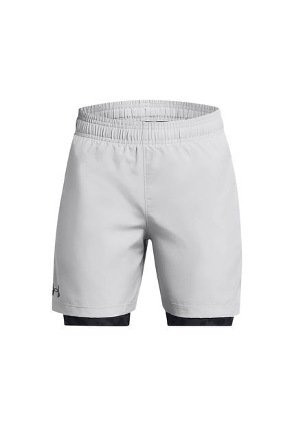 Shorts 2 En 1 UA Para Niño Gris Under Armour