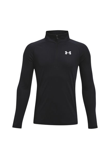 Polerón UA Tech Half Zip Para Niño Negro Under Armour