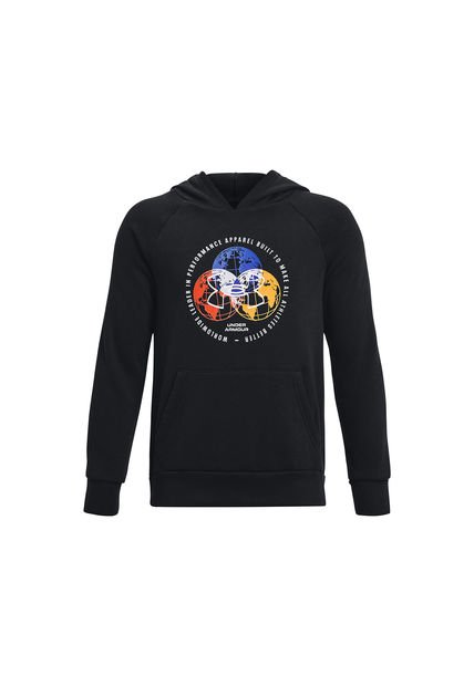 Polerón Niño Rival Flc Amp Hoodie Negro Under Armour