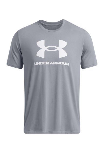 Polera Manga Corta Ua Logo Hombre Gris Under Armour