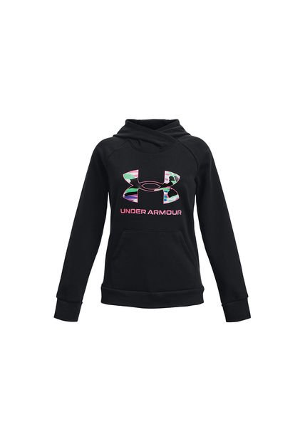 Polerón Niña Rival Flce Bl Hoodie Negro Under Armour