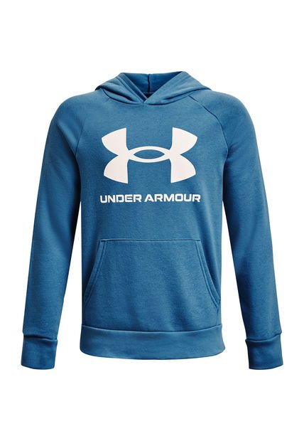 Polerón UA Rival Fleece Para Niño Azul Under Armour