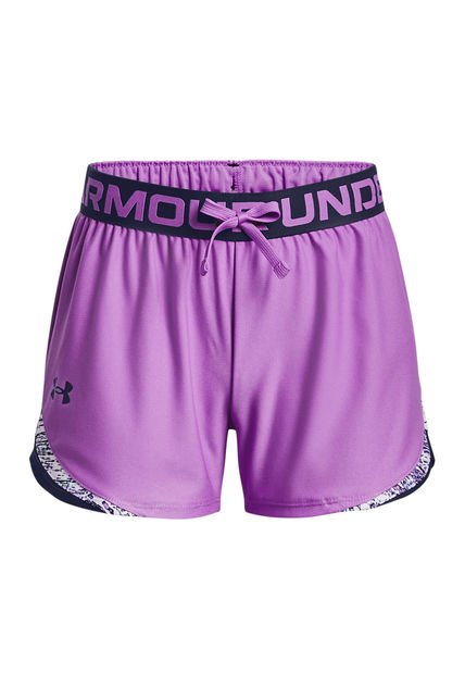 Shorts Tricolores Play Up Para Niña Morado Under Armour