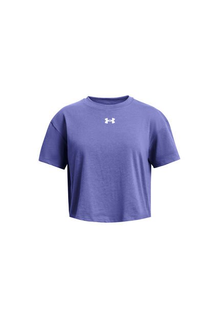 Polera Manga Corta Crop Sports Niña Morado Under Armour