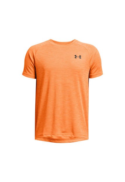 Polera Manga Corta Texturiz Niño Naranja Under Armour