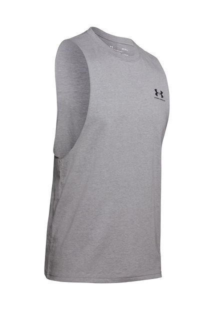 Polera Sin Mangas Ua Leftchest Hombre Gris Under Armour