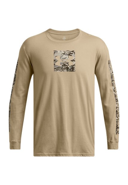 Polera Manga Larga Camo Boxed Hombre Café Under Armour