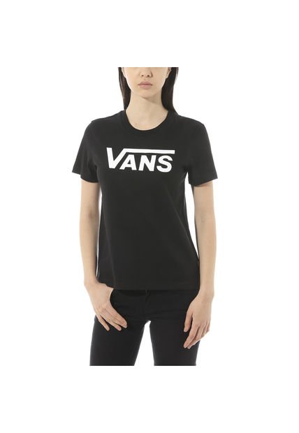 Polera M/C Mujer WM FLYING V CREW TEE Negra Vans