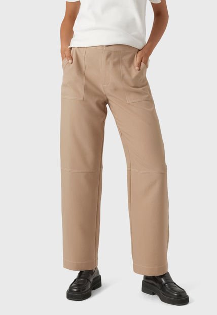 Pantalón Vero Moda Bora Beige - Calce Holgado