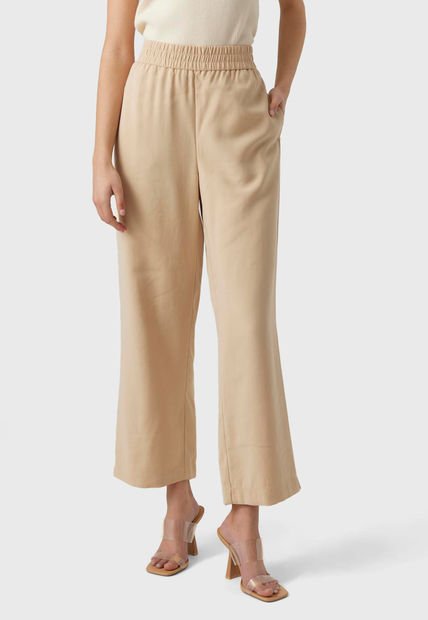 Pantalón Vero Moda Browser Beige - Calce Holgado