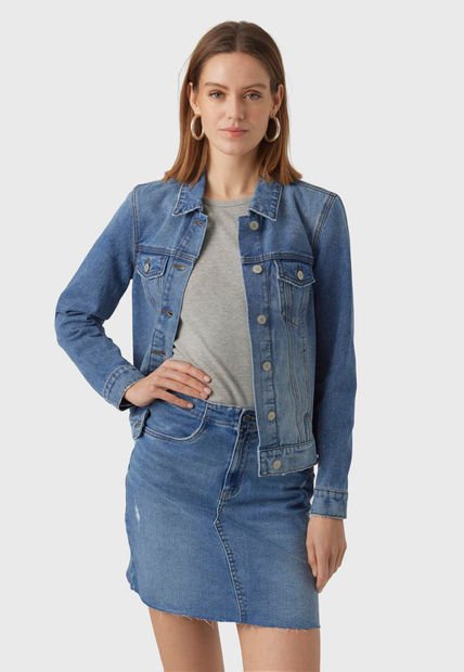 Chaqueta Vero Moda Denim Azul - Calce Slim Fit